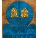 Painting blue head 2 by Ortiz Gustavo | Painting Raw art Mixed Portrait Minimalist