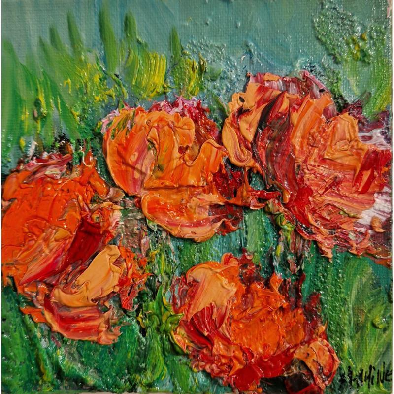 Peinture Time of flowers par Shahine | Tableau Figuratif Paysages Huile