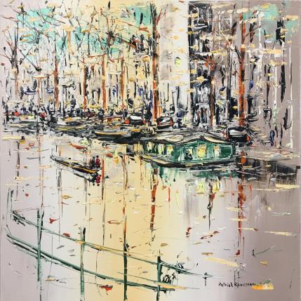 Painting Promenade a trois temps by Rousseau Patrick | Painting Figurative Oil Urban