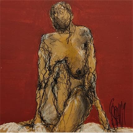 Painting Hélène by Sahuc François | Painting Figurative Acrylic Nude