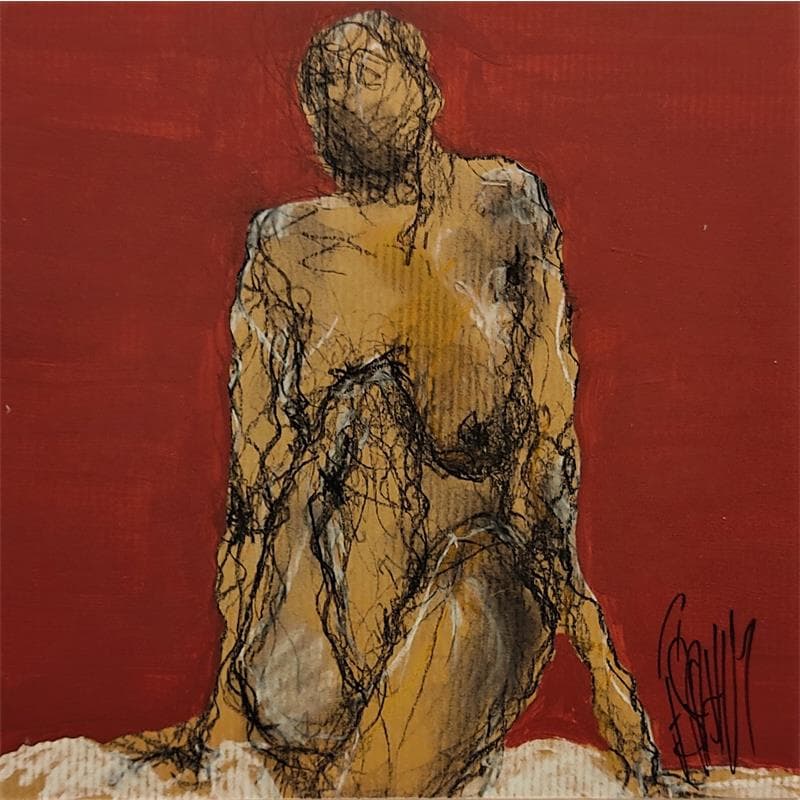 Painting Hélène by Sahuc François | Painting Figurative Nude Acrylic