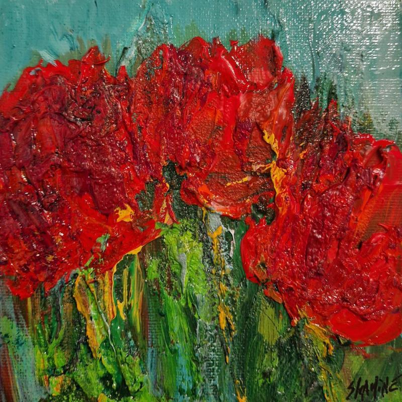 Peinture Macro tulipes par Shahine | Tableau Figuratif Paysages Huile