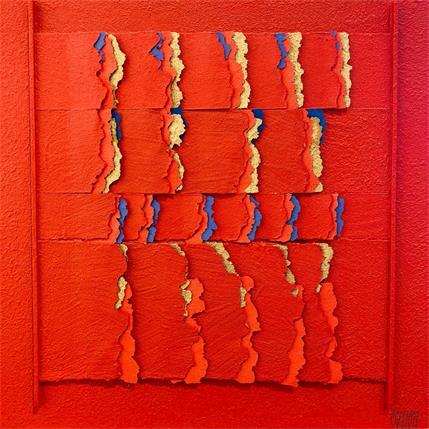 Peinture Golden red par Clisson Gérard | Tableau Abstrait Minimaliste