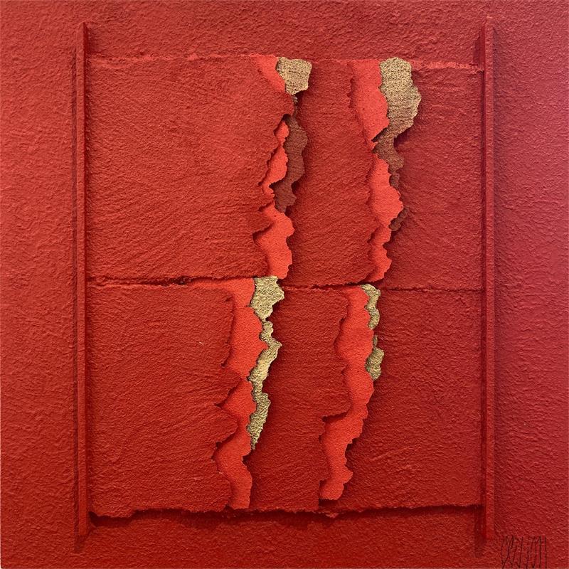 Painting With a little gold it's better by Clisson Gérard | Painting Abstract Minimalist
