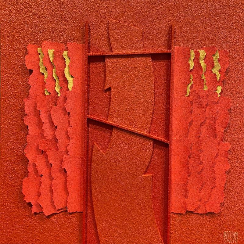 Painting Signe de feu by Clisson Gérard | Painting Abstract Minimalist