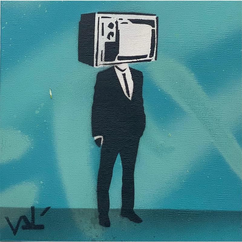 Peinture Graff light blue trader par Lenud Valérian  | Tableau Street Art Graffiti scènes de vie