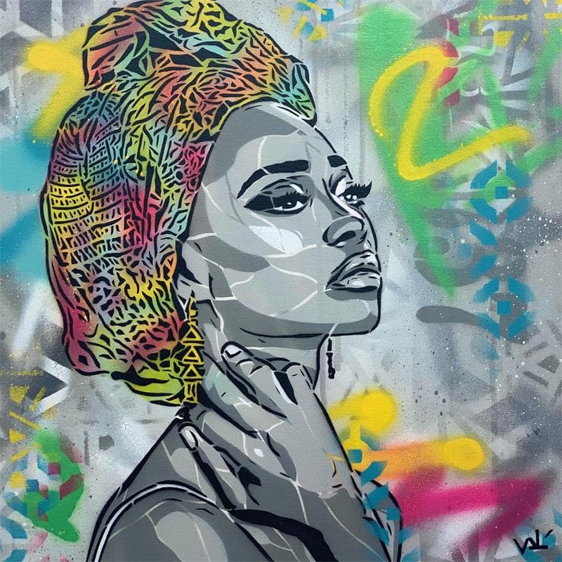 Peinture Fresh princess par Lenud Valérian  | Tableau Street Art Scènes de vie Graffiti