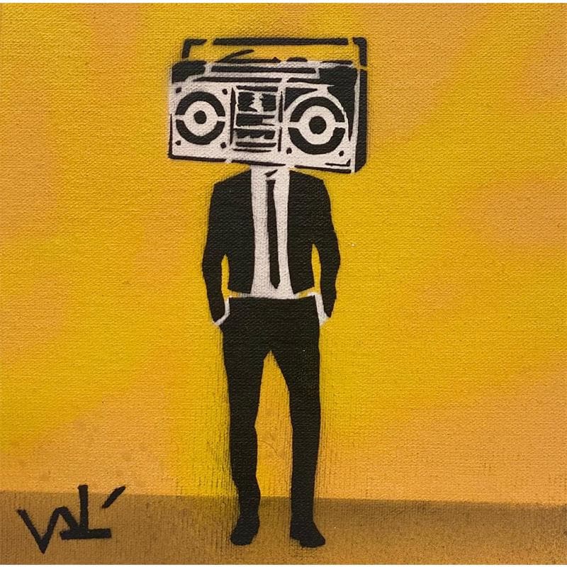 Gemälde Radio trader von Lenud Valérian  | Gemälde Street art Alltagsszenen Graffiti