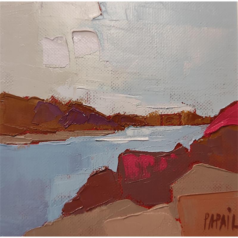 Painting Le long du fleuve by PAPAIL | Painting Figurative Oil Landscapes