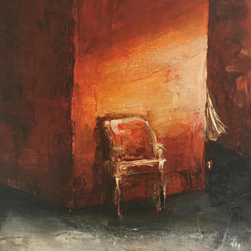 Painting Orange is the new black by Mezan de Malartic Virginie | Painting Figurative Life style Oil