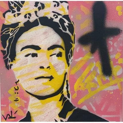 Peinture Frida Kahlo par Lenud Valérian  | Tableau Street Art Graffiti scènes de vie