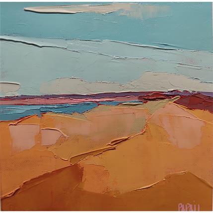 Painting Les herbes sur la dune by PAPAIL | Painting Abstract Oil Landscapes