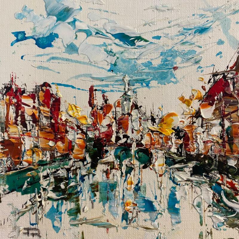 Painting Amsterdam view by Reymond Pierre | Painting Abstract Landscapes Oil