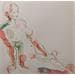 Painting anaïs assise une main sur la cheville by Brunel Sébastien | Painting Figurative Nude Watercolor