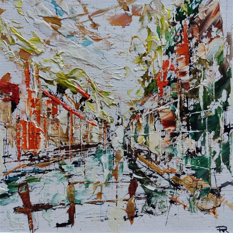 Peinture Amsterdam view par Reymond Pierre | Tableau Abstrait Huile Vues urbaines