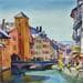 Painting Annecy - N37 by Khodakivskyi Vasily | Painting Figurative Urban Watercolor