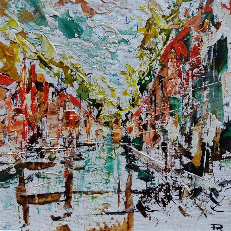 Peinture Amsterdam view par Reymond Pierre | Tableau Abstrait Urbain Huile