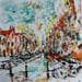 Peinture Amsterdam 3 par Reymond Pierre | Tableau Abstrait Urbain Huile