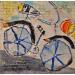 Painting Vélo bleu by De Joantho Isabelle | Painting Raw art Portrait