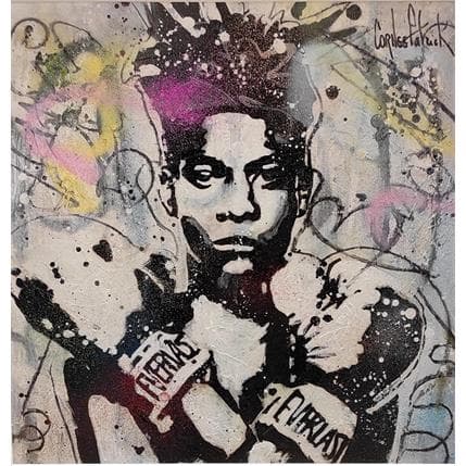 Peinture Jean Michel Basquiat par Cornée Patrick | Tableau Pop Art Acrylique, Mixte icones Pop