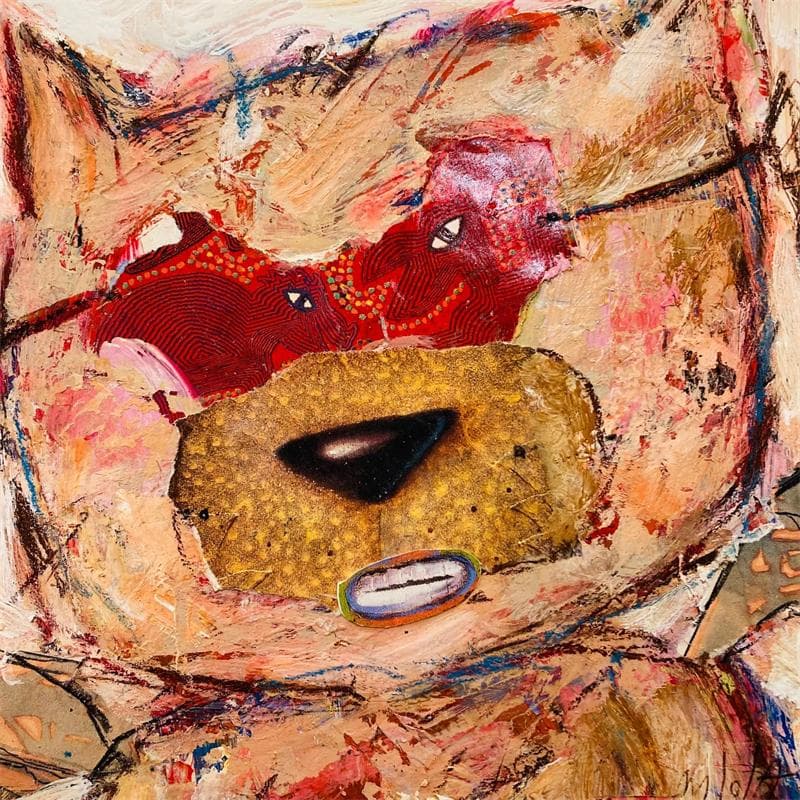 Painting Le chat masqué by De Sousa Miguel | Painting Raw art Life style
