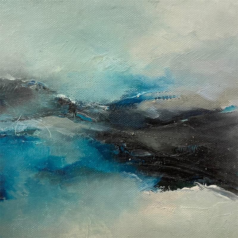 Painting Ondes by Dumontier Nathalie | Painting Abstract Minimalist Oil