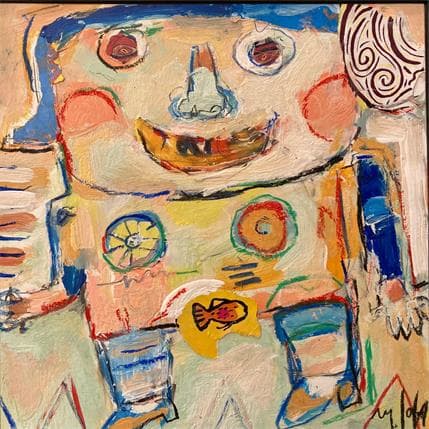 Peinture Le petit poisson par De Sousa Miguel | Tableau Art Singulier Scènes de vie