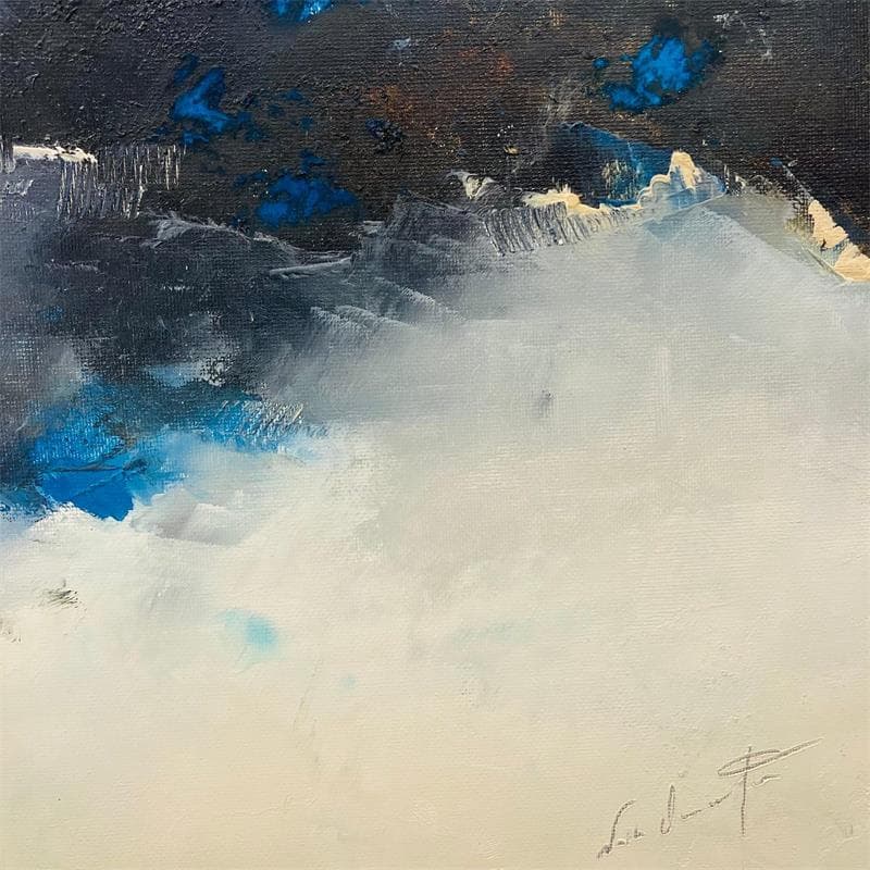 Painting La mer se retire le soir aussi by Dumontier Nathalie | Painting Abstract Minimalist Oil