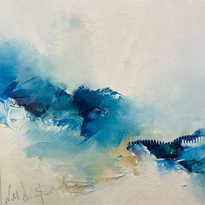 Painting Le sable disparait sous la mer by Dumontier Nathalie | Painting Abstract Minimalist Oil