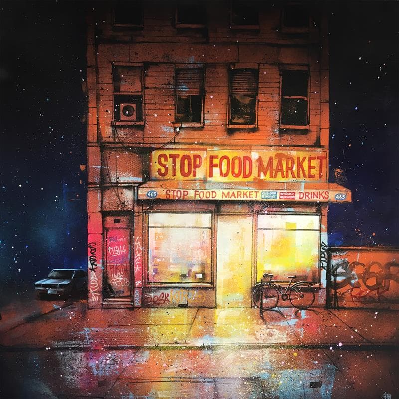 Painting Stop Food Market by Graffmatt | Painting Street art Acrylic Urban