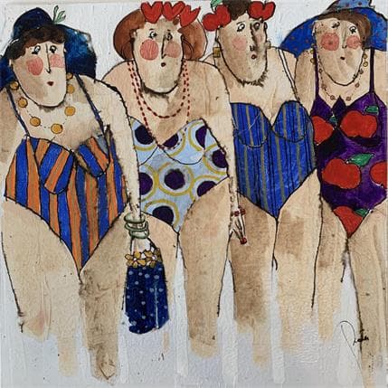 Painting Petula Celine Charlotte Ines by Colombo Cécile | Painting Figurative Mixed Life style