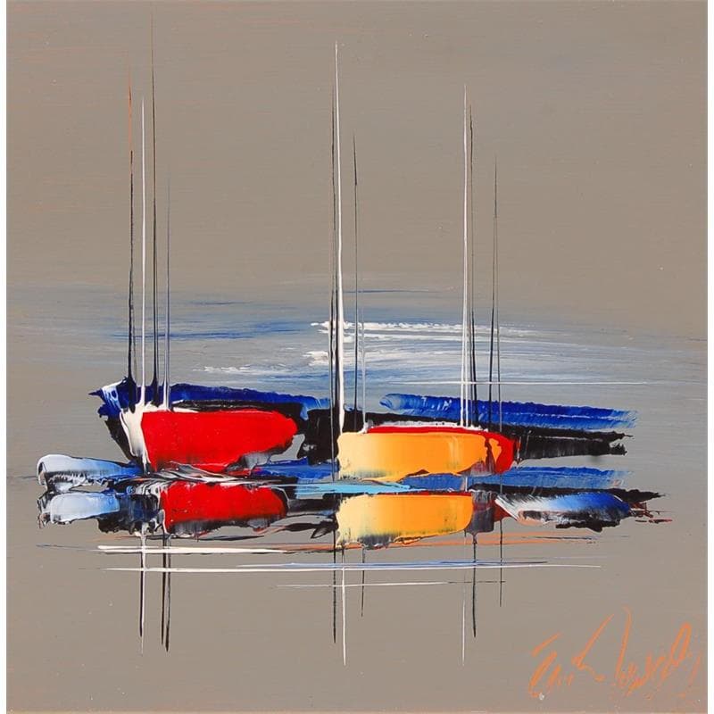Painting Yachts et Pacific Océan by Munsch Eric | Painting Figurative Acrylic Marine