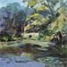 Painting the pond- 17ls061 by Lynden (van) Heleen | Painting Figurative Oil