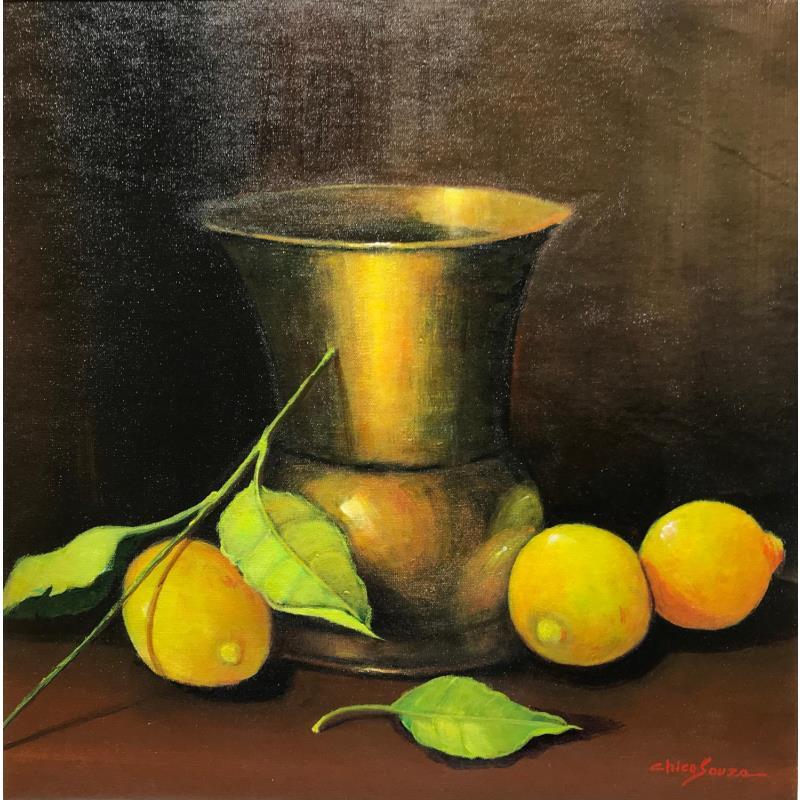 Painting Limoes sicilanos by Chico Souza | Painting Figurative Oil Still-life