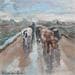 Gemälde koeien naar de stal- 20ls058 von Lynden (van) Heleen | Gemälde Figurativ Landschaften Öl