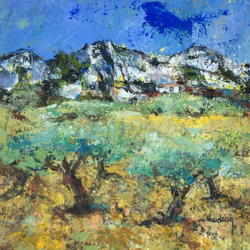 Gemälde Les oliviers dans les alpilles von Vaudron | Gemälde Figurativ Landschaften