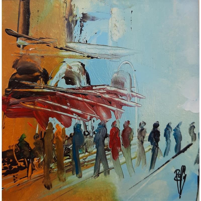 Painting Petite Foule by Raffin Christian | Painting Figurative Acrylic, Oil Life style