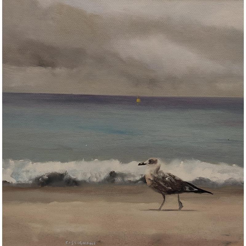 Painting Seagull by Castignani Sergi | Painting Figurative Acrylic Landscapes