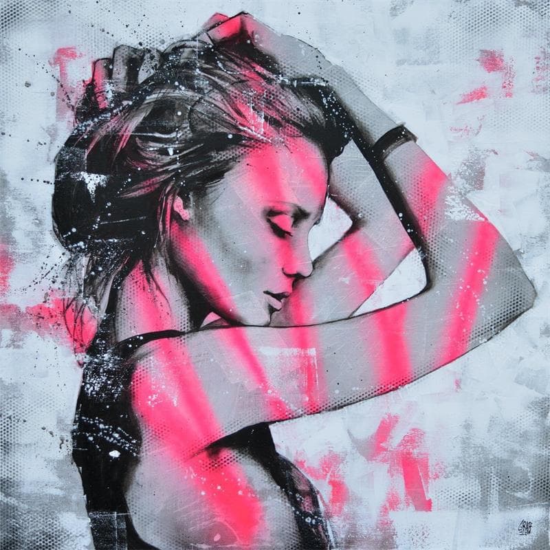 Gemälde Closer von Graffmatt | Gemälde Street art Acryl, Graffiti Porträt
