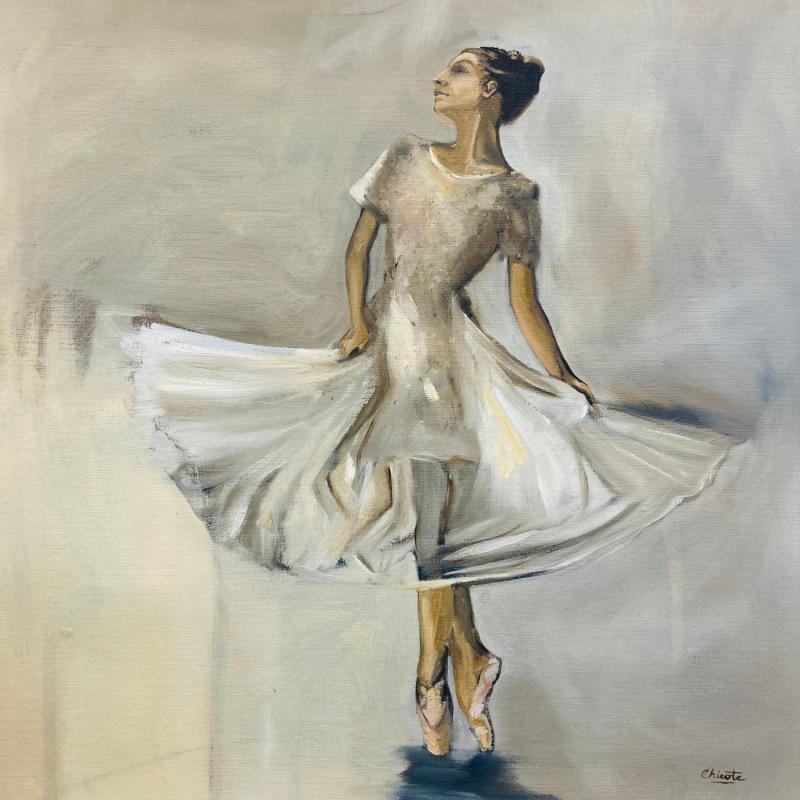 Painting pointe et rotation by Chicote Celine | Painting Figurative Oil Life style