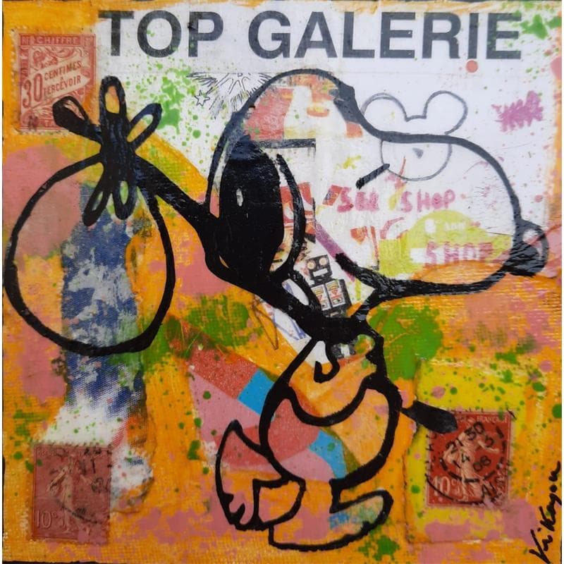 Peinture Snoopy Alone par Kikayou | Tableau Pop-art Icones Pop Graffiti