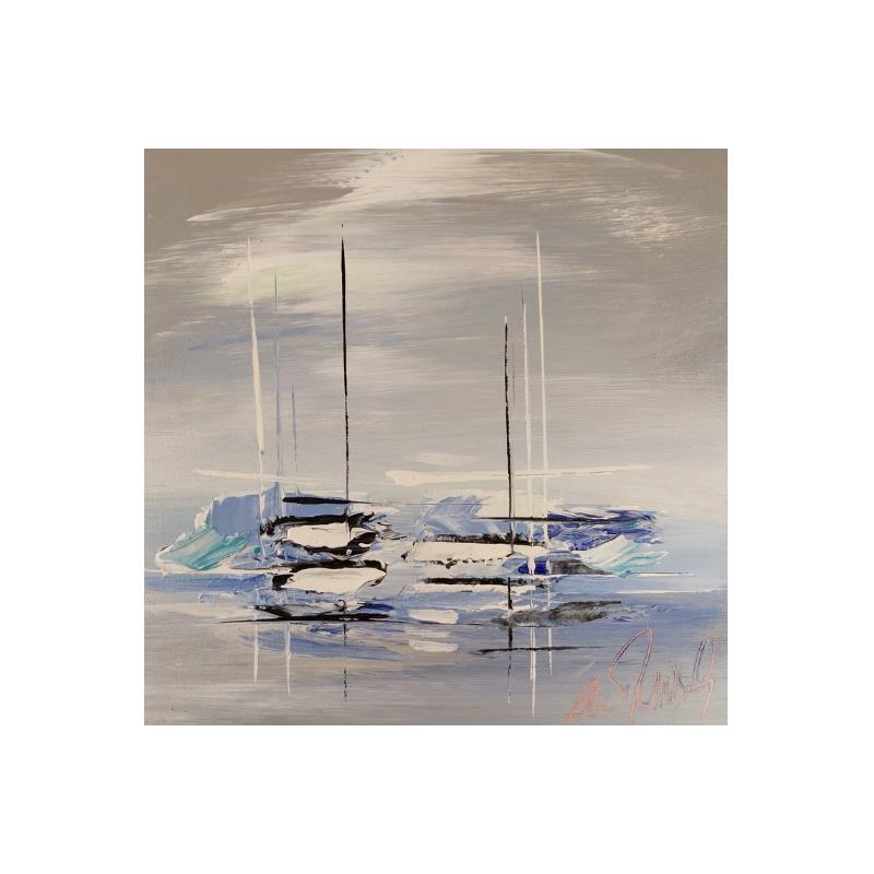 Painting Yatch Bright Ocean by Munsch Eric | Painting Figurative Oil Marine