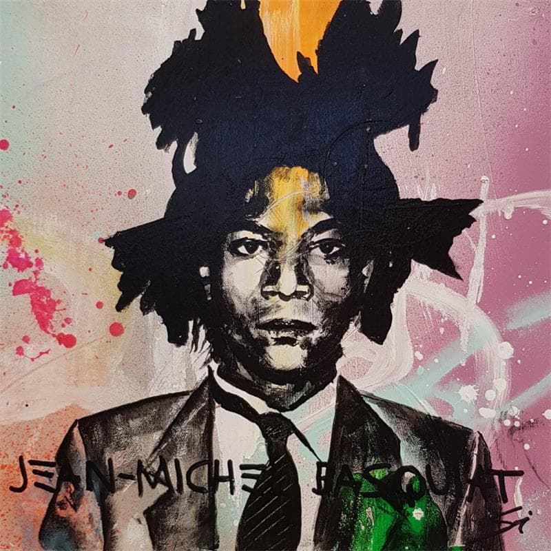 Painting Jean-Michel Basquiat by Mestres Sergi | Painting Pop-art Pop icons Graffiti