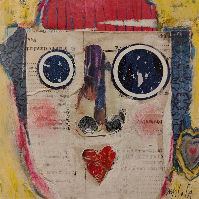 Peinture Bouche en coeur par De Sousa Miguel | Tableau Art Singulier Mixte scènes de vie