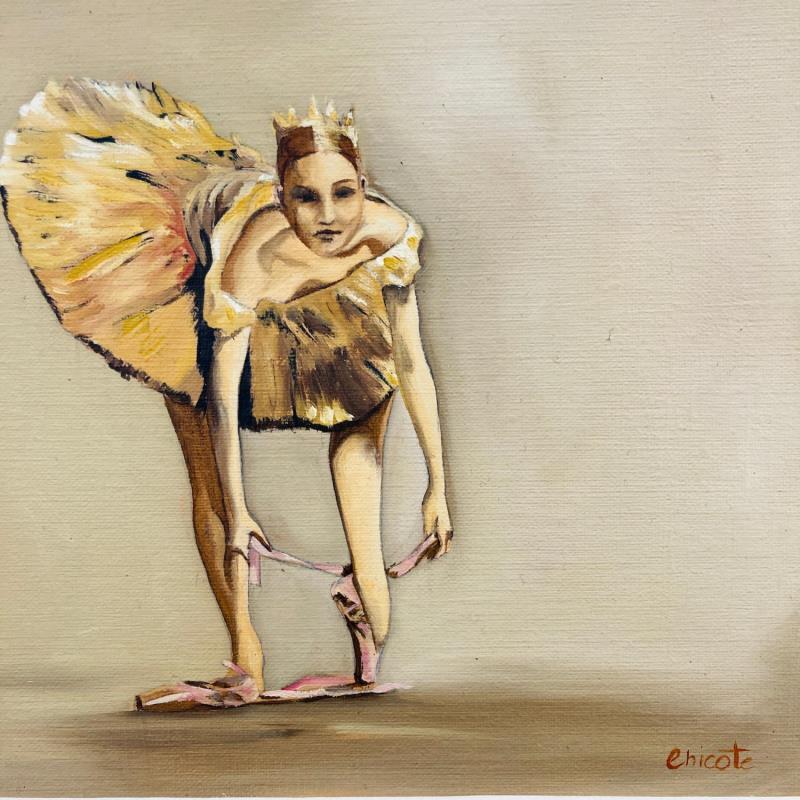 Painting Tutu jaune de face by Chicote Celine | Painting Figurative Life style Oil