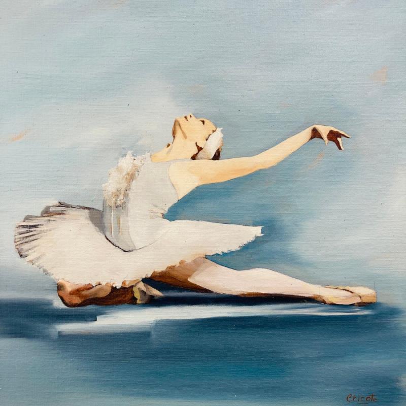 Painting Chant du cygne by Chicote Celine | Painting Figurative Life style Oil