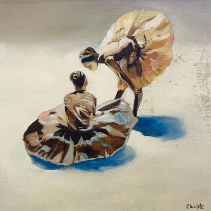 Peinture Les Deux Danseuses par Chicote Celine | Tableau Figuratif Huile Scènes de vie