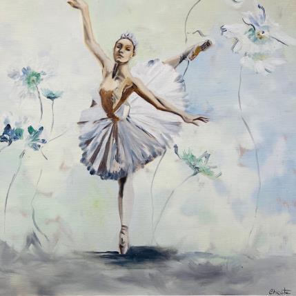 Peinture danseuse fleurs et arabesque par Chicote Celine | Tableau Figuratif Huile Scènes de vie
