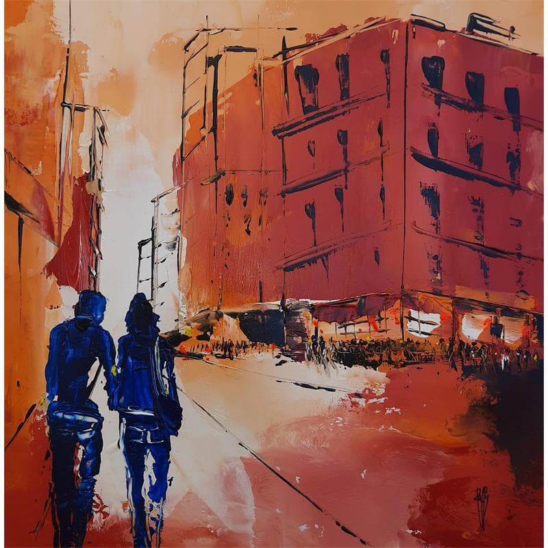 Painting Promenade a deux by Raffin Christian | Painting Figurative Acrylic, Oil Life style