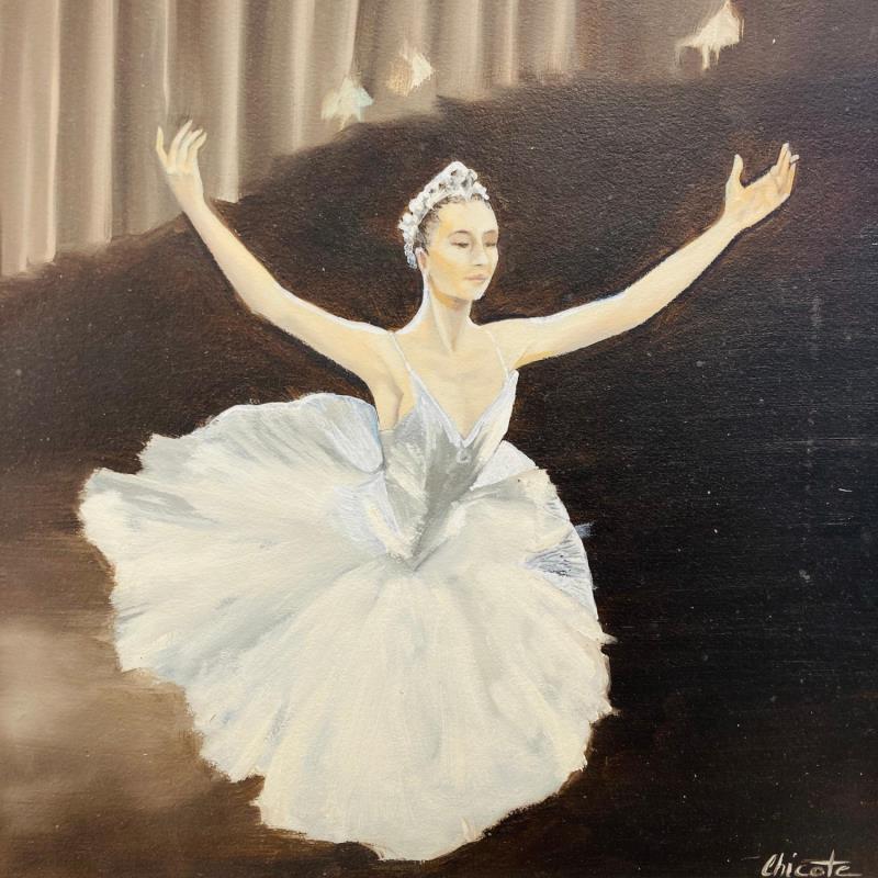 Painting La danseuse bras ouverts by Chicote Celine | Painting Figurative Life style Oil